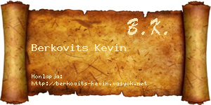 Berkovits Kevin névjegykártya